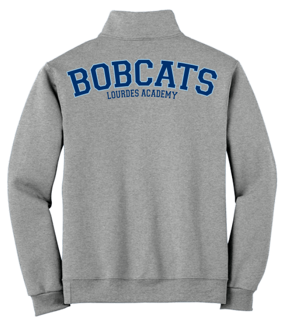 Bobcats Uniform 1/4 Zip Sweatshirt, Oxford Grey