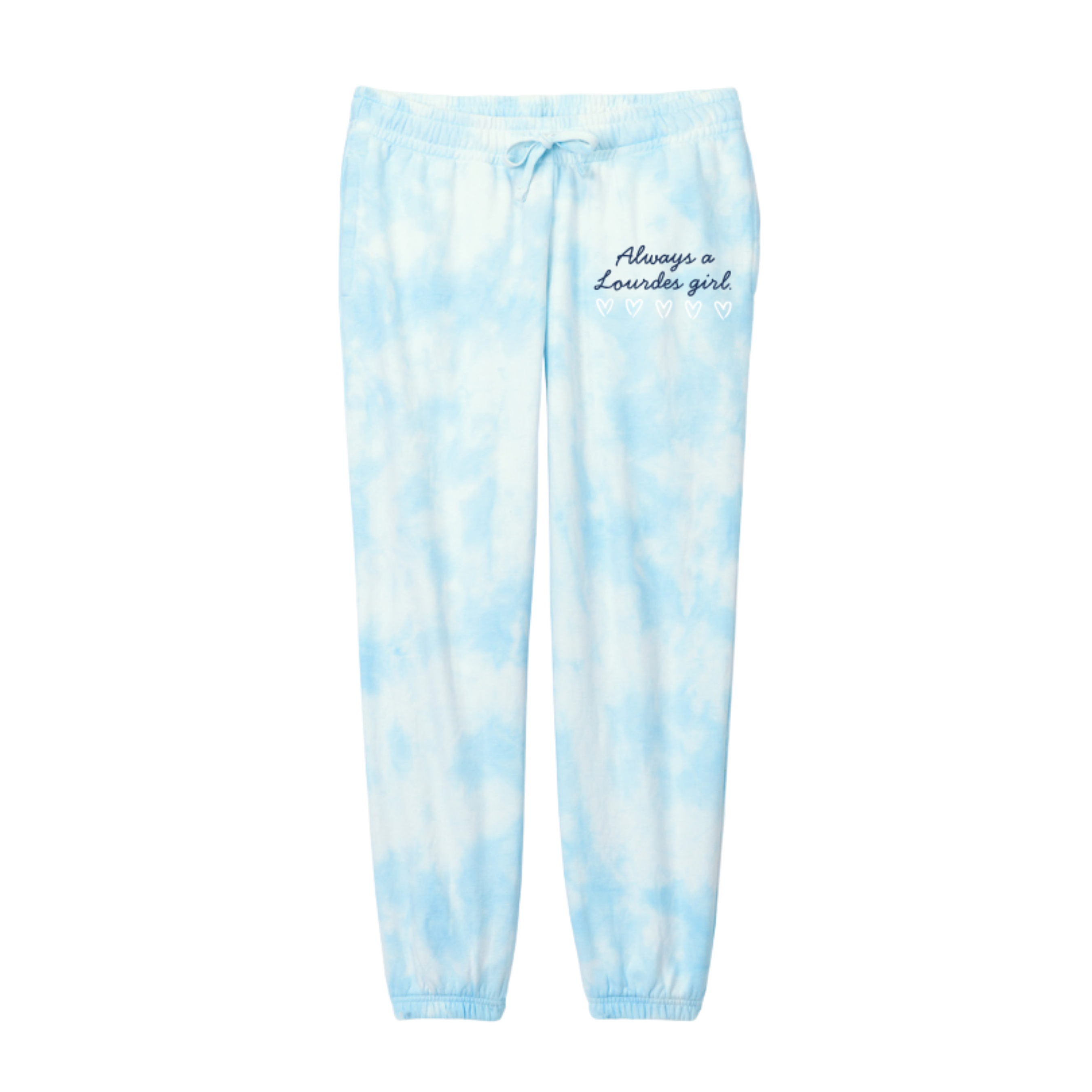 "Always a Lourdes girl" Tie-Dye Sweatpants