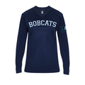 BOBCATS Long-Sleeve Performance V-Neck T-Shirt, Navy