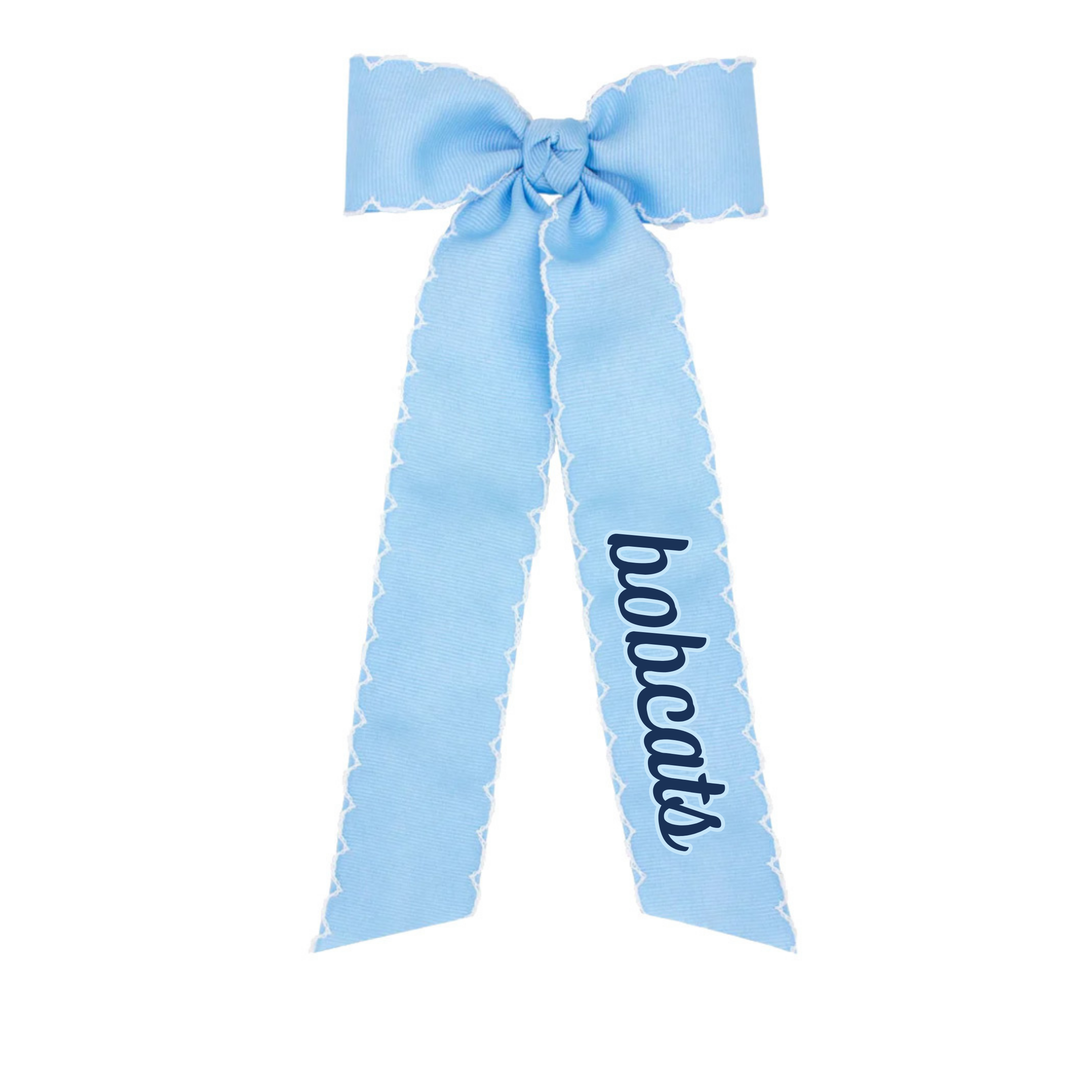 Bobcats Streamer Bow, Light Blue