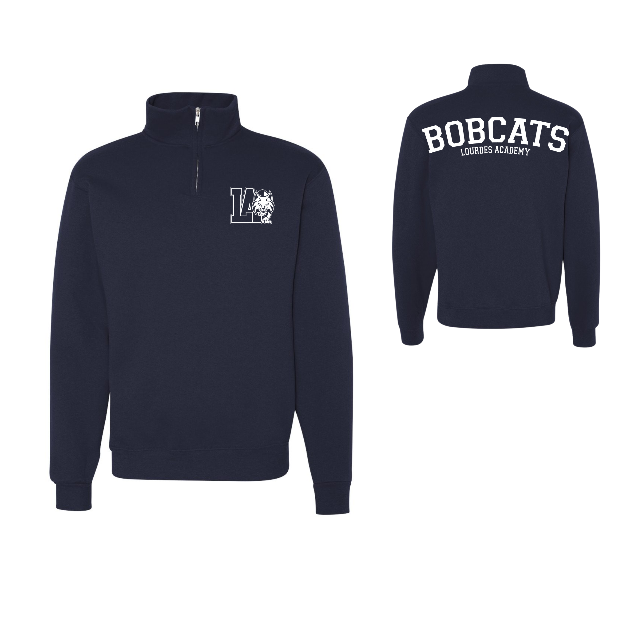 Bobcats Uniform 1/4 Zip Sweatshirt, Navy