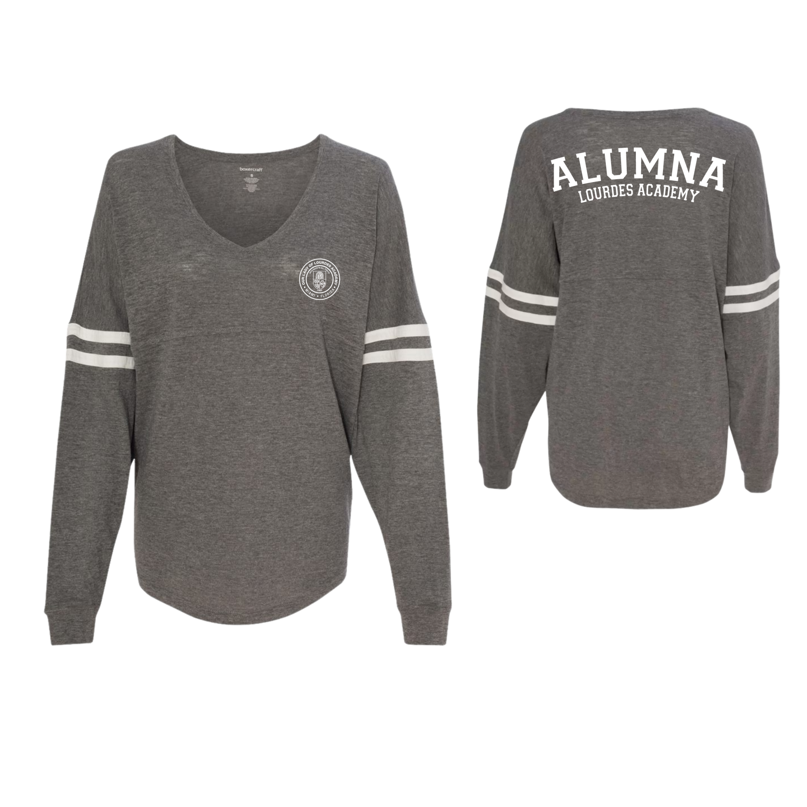 Boxercraft ALUMNA Spirit Long-Sleeve Shirt, Grey