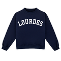 LOURDES Mockneck Sweatshirt with Patches, Navy