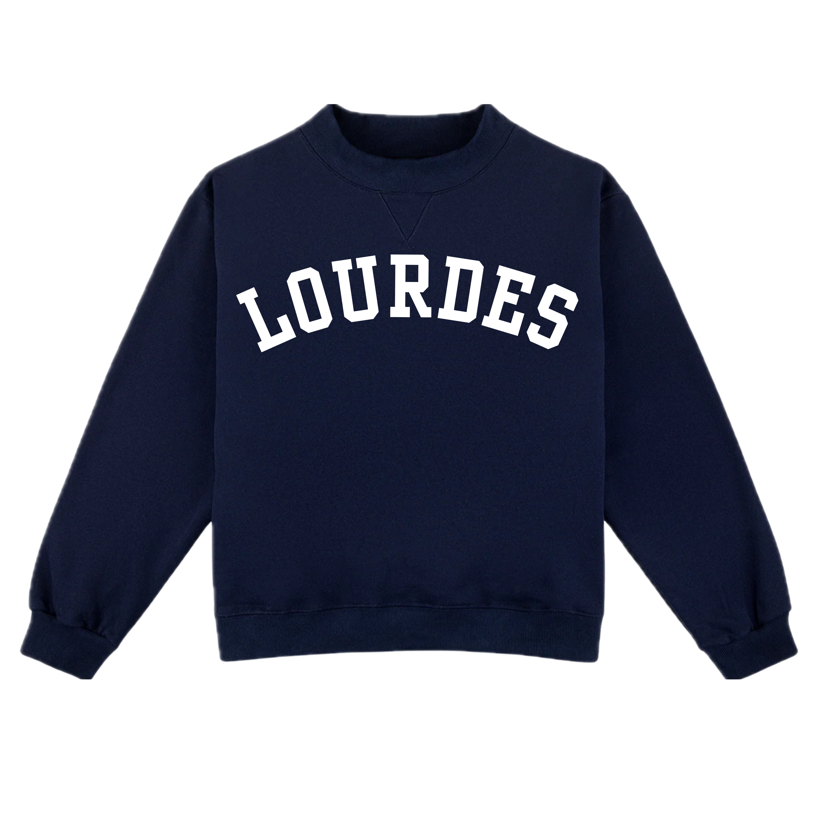 LOURDES Mockneck Sweatshirt with Patches, Navy
