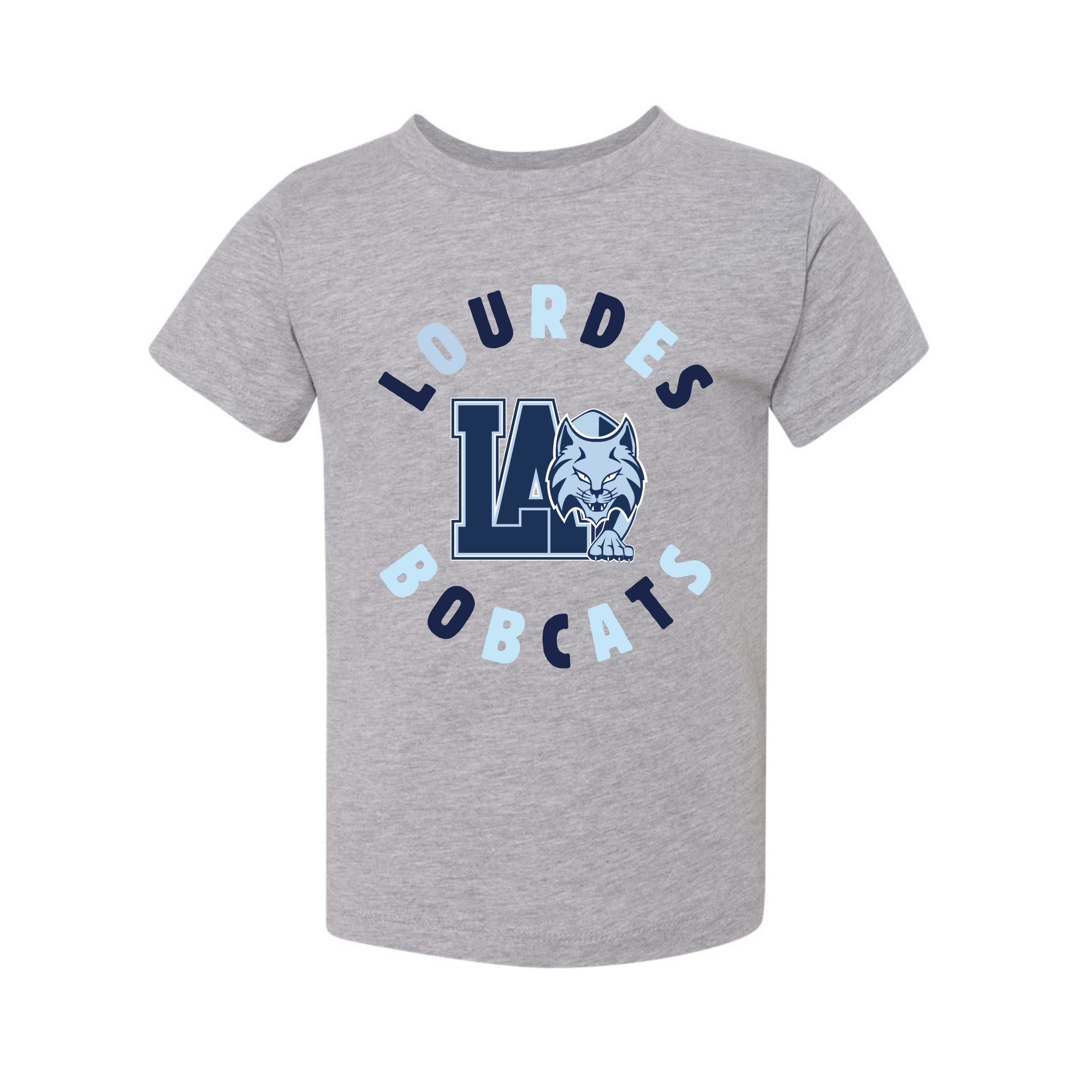 Lourdes Bobcats Youth T-Shirt, Grey
